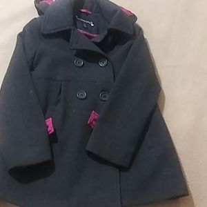 Rothschild Girls peacoat. Charcoal grey. Hood 7/8